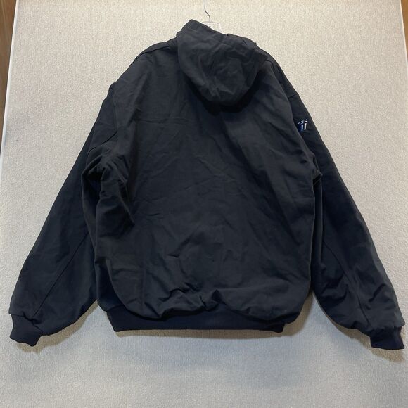 Vintage Carhartt Jacket Men's XXL Tall Canvas Duck Hooded Work Lined J131 BLK - Picture 2 of 11